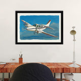 Private Airplane Digitally Painte Canvas Wall Art - Framed Art, Framed Canvas, Painting Canvas