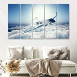 Private Jet Passenger Airplane 5 Piece B Canvas Prints Wall Art Decor - Painting Canvas, Multi Panels