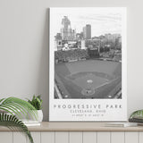 Progressive Field Cleveland Indians Baseball Lovers Black And White Art Coordinates Print Canvas Prints Wall Art Home Decor