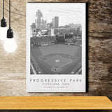 Progressive Field Cleveland Indians Baseball Lovers Black And White Art Coordinates Print Canvas Prints Wall Art Home Decor