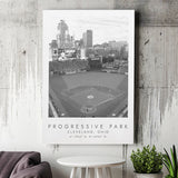 Progressive Field Cleveland Indians Baseball Lovers Black And White Art Coordinates Print Canvas Prints Wall Art Home Decor