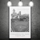 Progressive Field Cleveland Indians Baseball Lovers Black And White Art Coordinates Print Canvas Prints Wall Art Home Decor