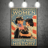 Proud Veteran Mom Canvas Prints Well Behaved Women Rarely Make History Canvas Prints Wall Art - Painting Canvas, Wall Decor, For Sale