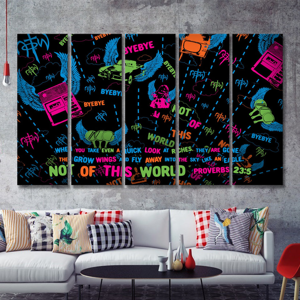 Proverbs 5 Pieces B Canvas Prints Wall Art - Painting Canvas, Multi Panels,5 Panel, Wall Decor