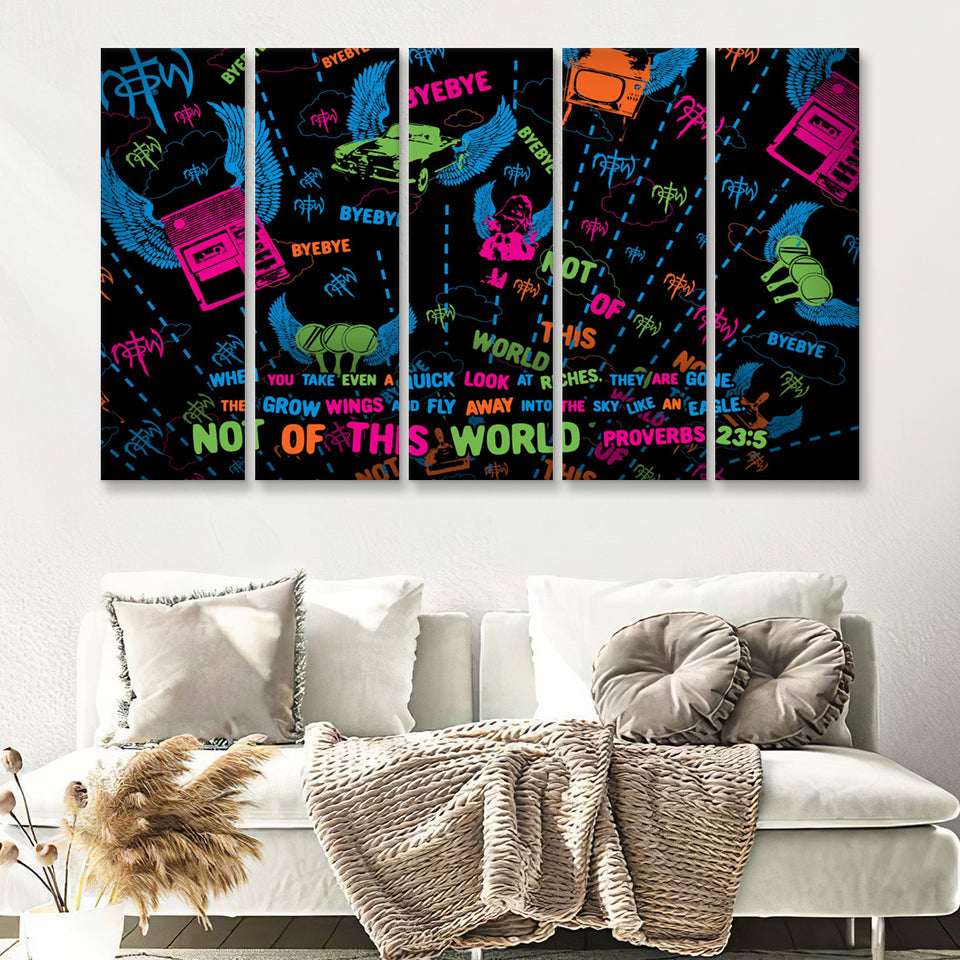 Proverbs 5 Pieces B Canvas Prints Wall Art - Painting Canvas, Multi Panels,5 Panel, Wall Decor