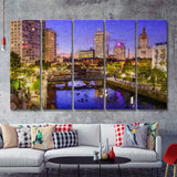 Providence Breathtaking Cityscape 5 Piece B Canvas Prints Wall Art Decor - Painting Canvas, Multi Panels