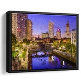 Providence Breathtaking Cityscape Framed Canvas Prints Wall Art Decor - Paiting Canvas, Art Prints, Floating Frame