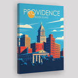 Providence Rhode Island Retro Art Print ,City Art Print, Large Canvas, Canvas Print Wall Art Home Decor