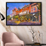 Provo Utah Usa Downtown On Center City Art Watercolor Framed Canvas Prints Wall Art Home Decor,Floating Frame
