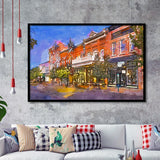Provo Utah Usa Downtown On Center City Art Watercolor Framed Art Prints Wall Art Decor,Framed Picture