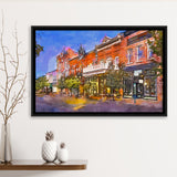 Provo Utah Usa Downtown On Center City Art Watercolor Framed Canvas Prints Wall Art Home Decor,Floating Frame