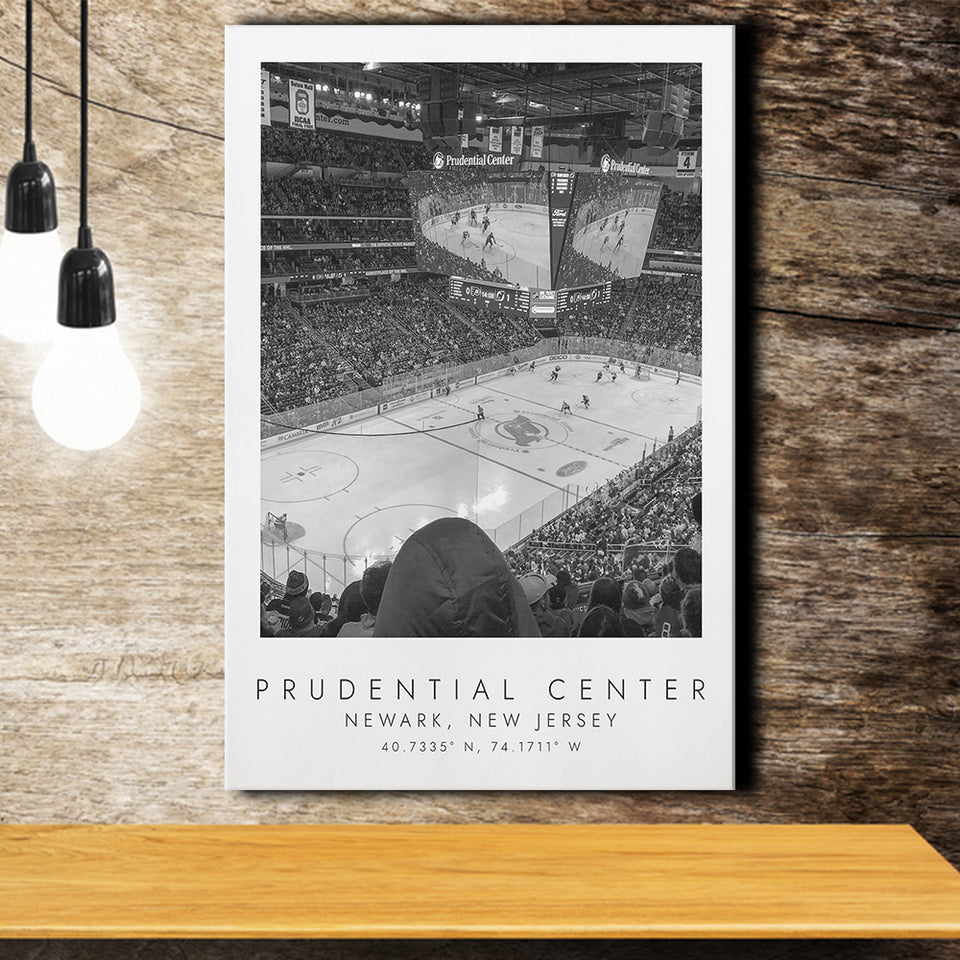 Prudential Center New Jersey Devils Ice Hockey Lovers Black And White Art Canvas Prints Wall Art Home Decor