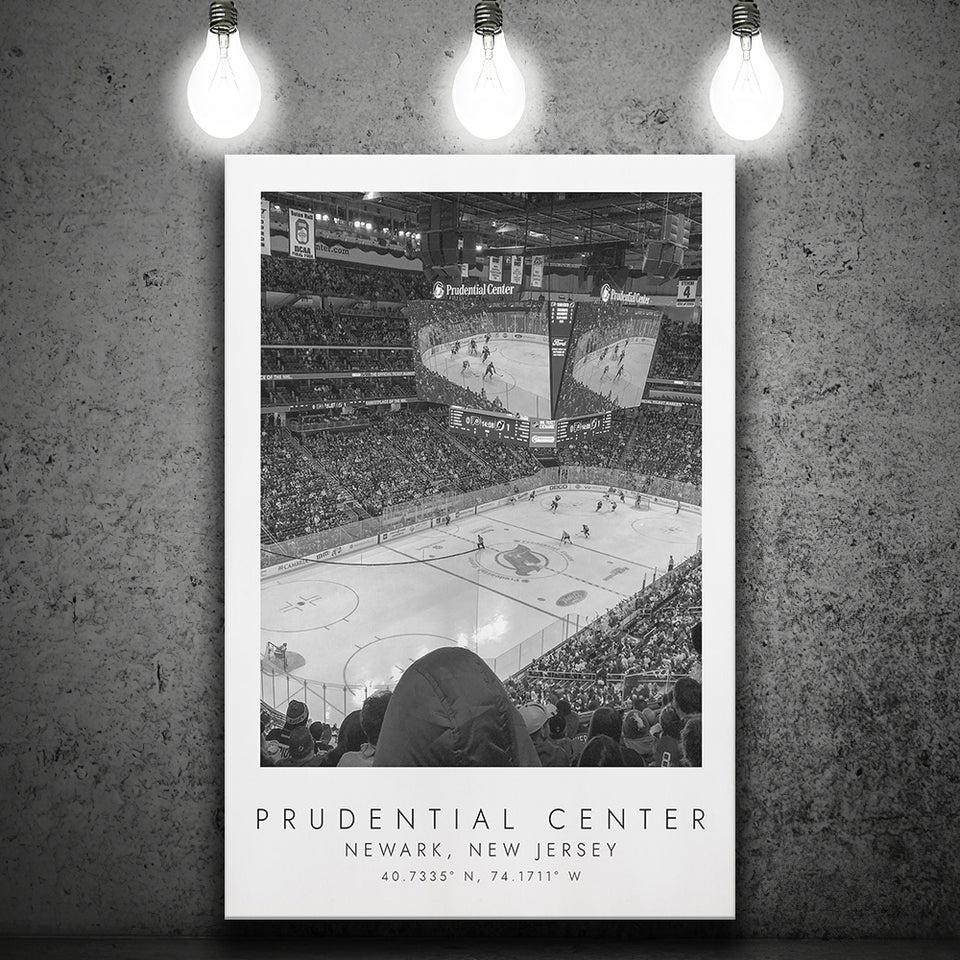 Prudential Center New Jersey Devils Ice Hockey Lovers Black And White Art Canvas Prints Wall Art Home Decor