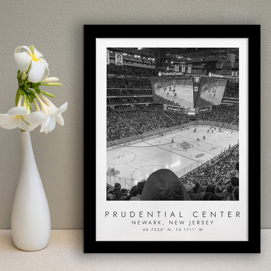 Prudential Center New Jersey Devils Ice Hockey Lovers Black And White Art Framed Art Prints Wall Art Decor, Framed Picture
