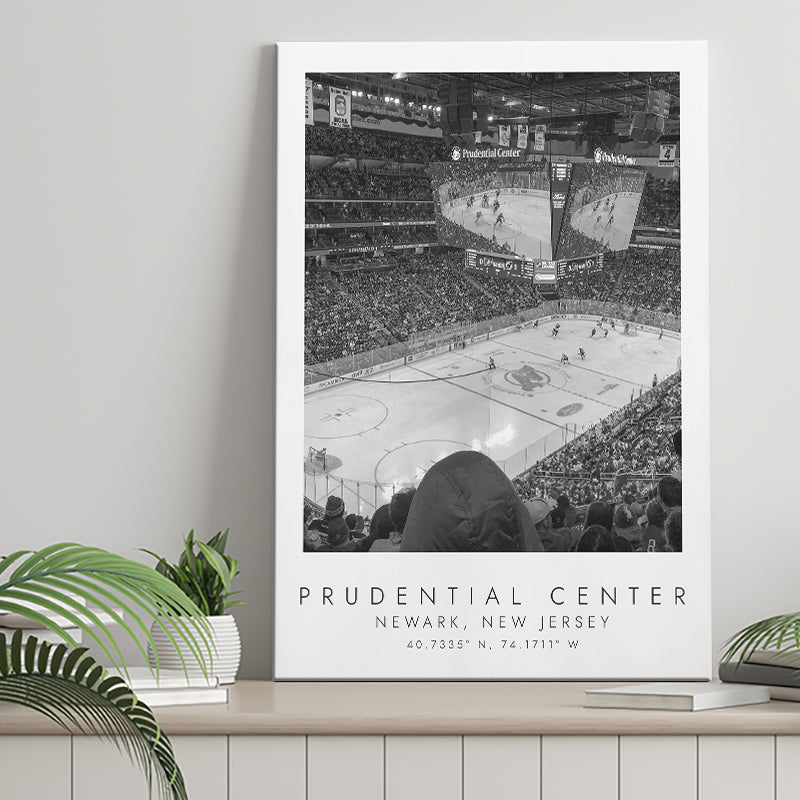 Prudential Center New Jersey Devils Ice Hockey Lovers Black And White Art Canvas Prints Wall Art Home Decor