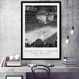 Prudential Center New Jersey Devils Ice Hockey Lovers Black And White Art Framed Art Prints Wall Art Decor, Framed Picture