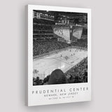 Prudential Center New Jersey Devils Ice Hockey Lovers Black And White Art Canvas Prints Wall Art Home Decor