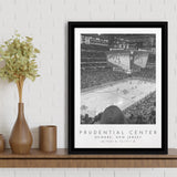 Prudential Center New Jersey Devils Ice Hockey Lovers Black And White Framed Canvas Prints Wall Art Home Decor, Floating Frame