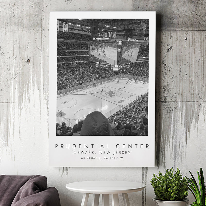 Prudential Center New Jersey Devils Ice Hockey Lovers Black And White Art Canvas Prints Wall Art Home Decor