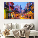 Pubs And Bars In The French Quarter New Orleans Usa 5 Pieces Canvas Prints Wall Art - Painting Canvas, Multi Panels, Wall Decor