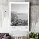 Puerto Vallarta Mexico Black And White Art Canvas Prints Wall Art Home Decor