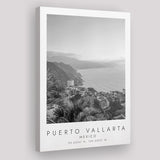 Puerto Vallarta Mexico Black And White Art Canvas Prints Wall Art Home Decor