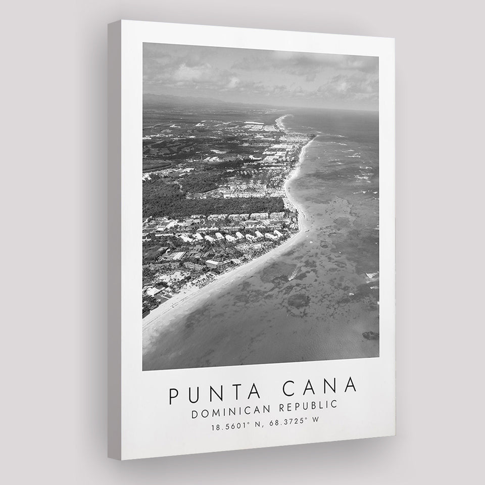 Punta Cana Dominican Republic Black And White Art Canvas Prints Wall Art Home Decor