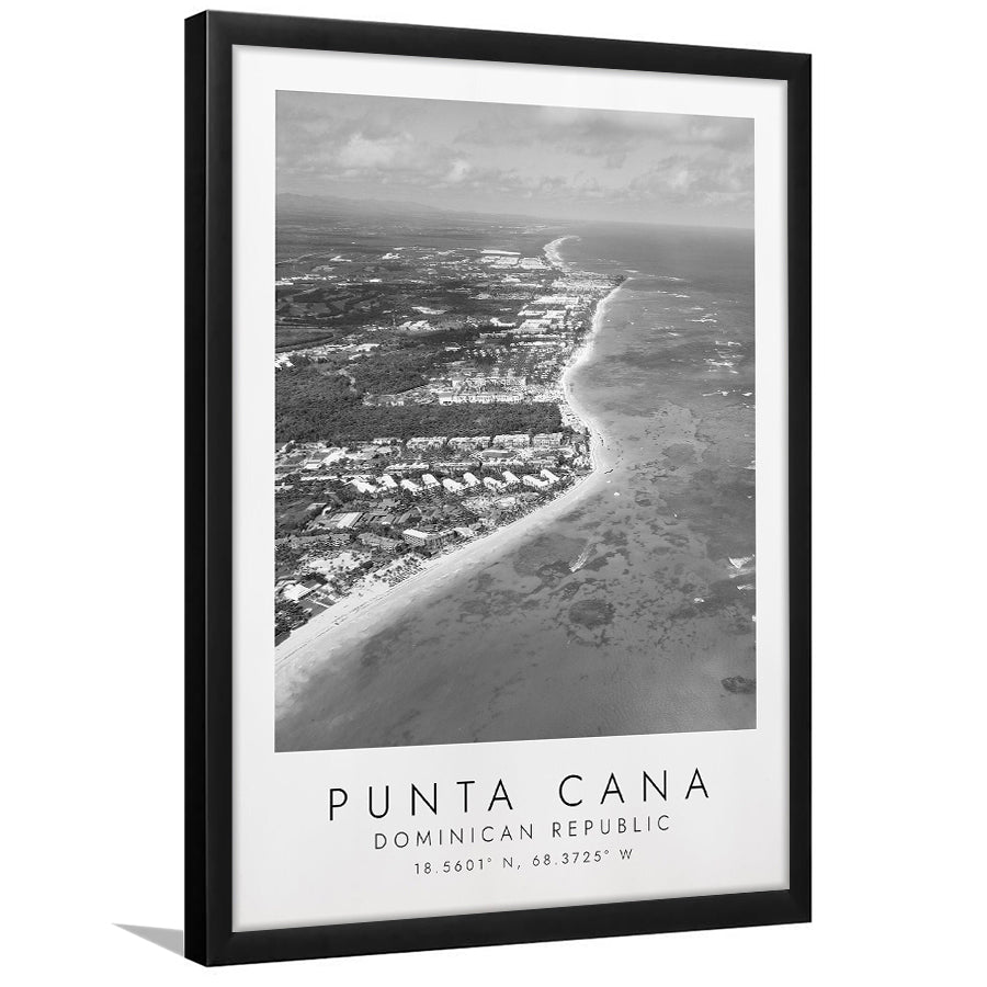 Punta Cana Dominican Republic Black And White Art Framed Art Prints Wall Art Decor, Framed Picture