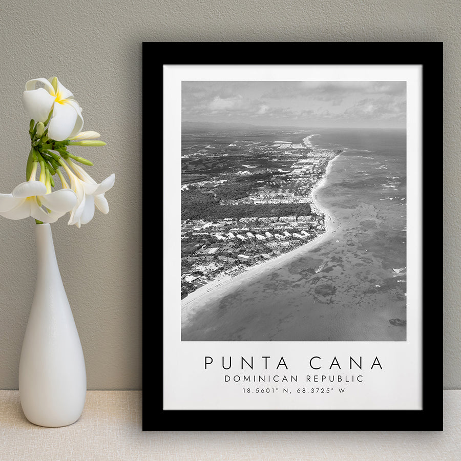 Punta Cana Dominican Republic Black And White Art Framed Art Prints Wall Art Decor, Framed Picture