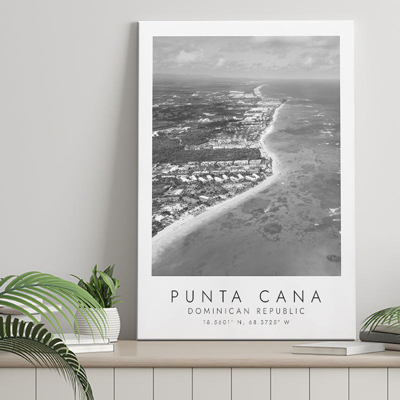 Punta Cana Dominican Republic Black And White Art Canvas Prints Wall Art Home Decor