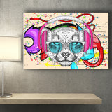 Puppy Dj Headphone Portrait Canvas Prints Wall Art Decor - Painting Canvas, Home Decor, Art Print, Art For Sale