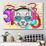 Puppy Dj Headphone Portrait Canvas Prints Wall Art Decor - Painting Canvas, Home Decor, Art Print, Art For Sale
