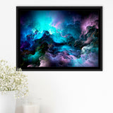 Purple Marble Abstract Framed Canvas Prints Wall Art Decor, Framed Picture, Floating Frame