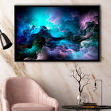 Purple Marble Abstract Framed Canvas Prints Wall Art Decor, Framed Picture, Floating Frame
