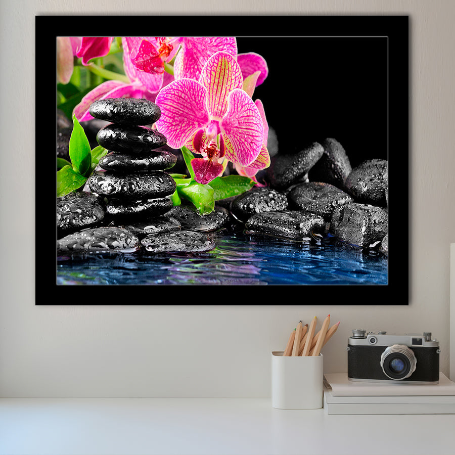 Purple Orchid Spa Framed Art Prints Wall Art Decor, Framed Picture, Home Decor