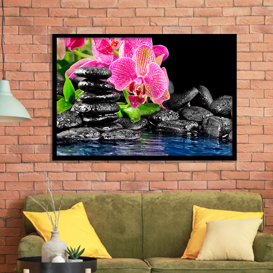 Purple Orchid Spa Framed Art Prints Wall Art Decor, Framed Picture, Home Decor