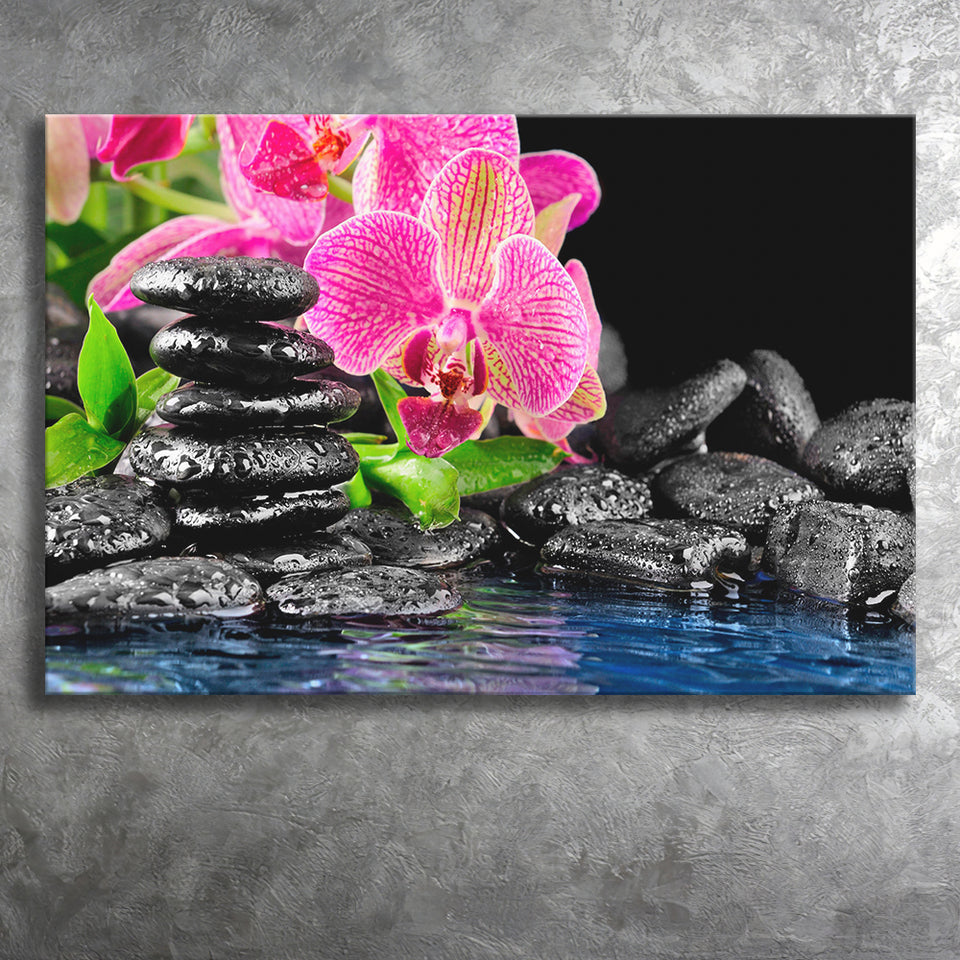 Purple Orchid Spa Canvas Prints Wall Art Decor - Painting Canvas,Home Decor, Ready to Hang