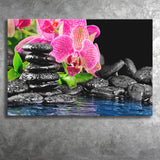 Purple Orchid Spa Canvas Prints Wall Art Decor - Painting Canvas,Home Decor, Ready to Hang
