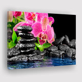 Purple Orchid Spa Canvas Prints Wall Art Decor - Painting Canvas,Home Decor, Ready to Hang
