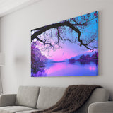 Purple Sunset Trees Canvas Prints Wall Art - Painting Canvas, Art Prints, Wall Decor, Home Decor, Prints for Sale