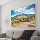 Pyramids of the Sun and Moon on the Avenue of the Dead in Mexico Canvas Prints Wall Art - Painting Canvas, Wall Decor, Home Decor, For Sale