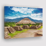 Pyramids of the Sun and Moon on the Avenue of the Dead in Mexico Canvas Prints Wall Art - Painting Canvas, Wall Decor, Home Decor, For Sale