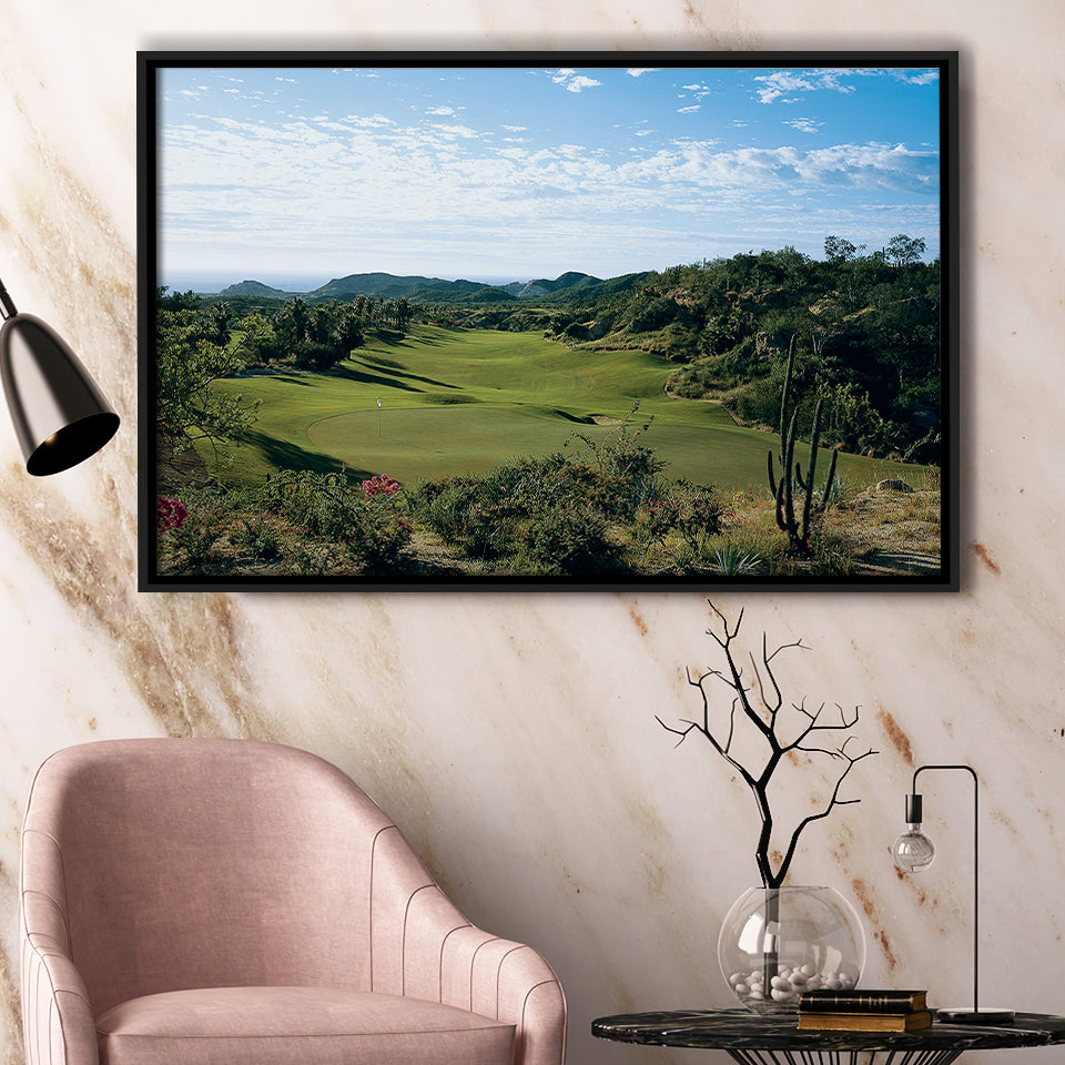 Querencia Cc Golf Courses At Los Cabos, Mexico, Golf Art Print, Framed Canvas Prints Wall Art Decor, Floating Frame