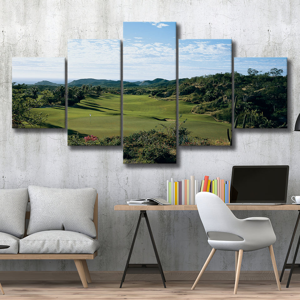 Querencia Cc Golf Courses At Los Cabos, Mexico, Golf Art Print, 5 Panels Canvas Prints Wall Art Decor