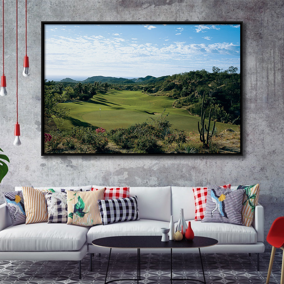 Querencia Cc Golf Courses At Los Cabos, Mexico, Golf Art Print, Framed Canvas Prints Wall Art Decor, Floating Frame