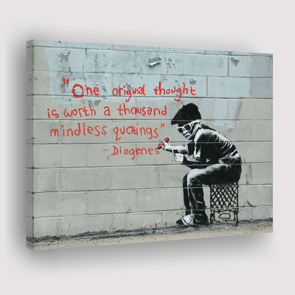 Quotes Stencil Street Banksy Street Art Canvas Prints Wall Art, Home Living Room Decor, Large Canvas