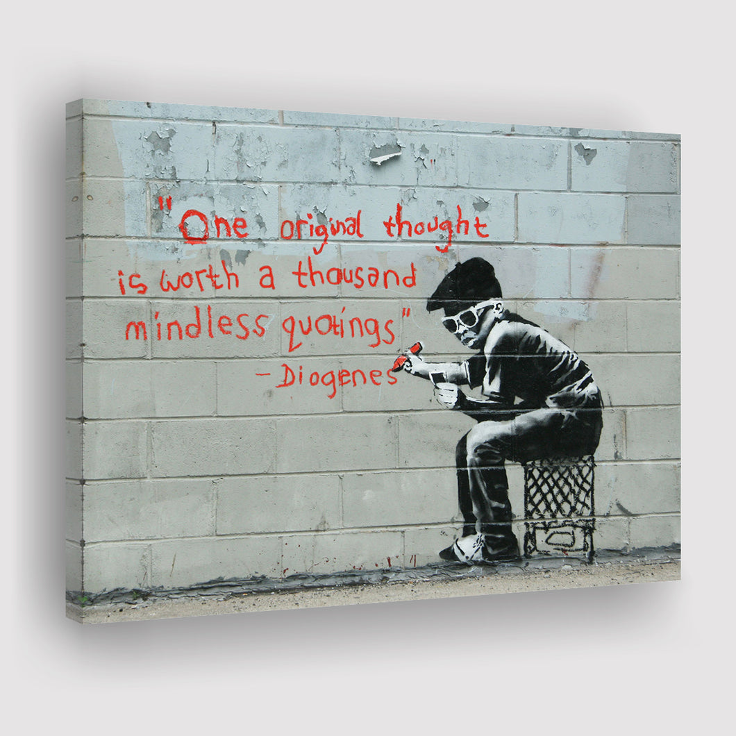 Quotes Stencil Street Banksy Street Art Canvas Prints Wall Art, Home Living Room Decor, Large Canvas