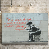 Quotes Stencil Street Banksy Street Art Canvas Prints Wall Art, Home Living Room Decor, Large Canvas