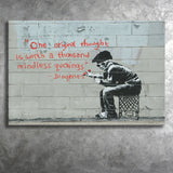 Quotes Stencil Street Banksy Street Art Canvas Prints Wall Art, Home Living Room Decor, Large Canvas