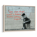 Quotes Stencil Street Banksy Street Art Framed Canvas Prints Wall Art, Floating Frame, Large Canvas Home Decor